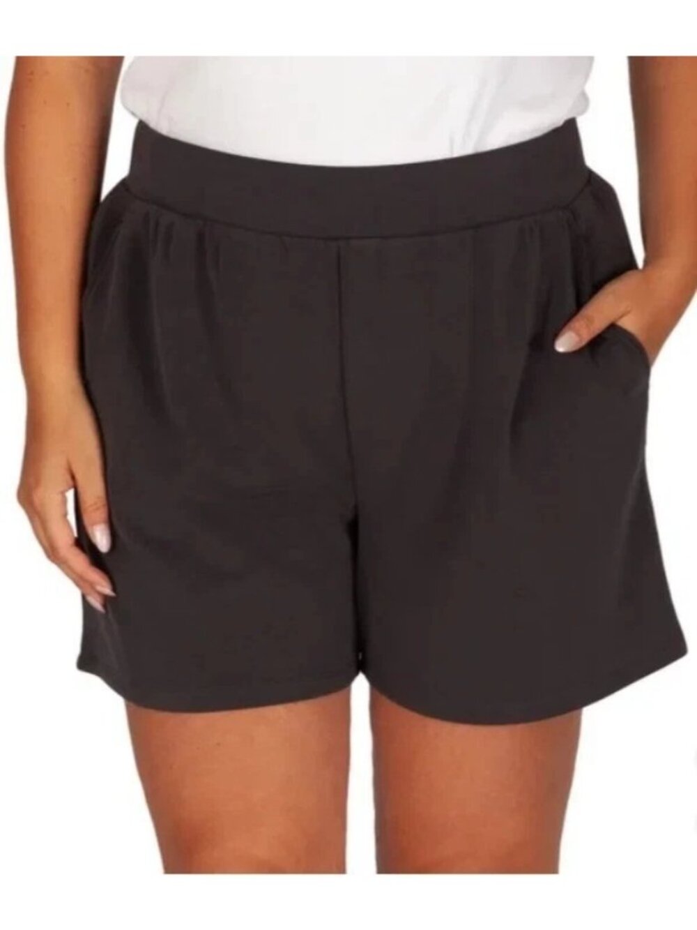NWT Lazypants Women's L Lounge Charcoal Gray 5-Inch Inseam Shorts  B0688